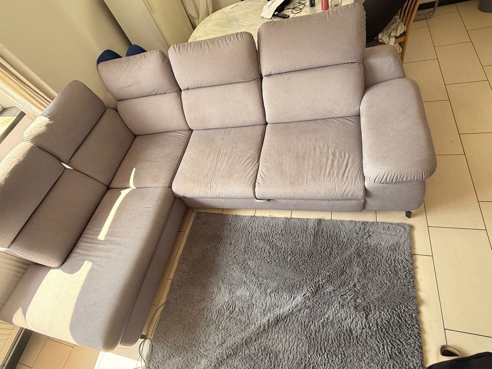 Grand canapé d’angle convertible en lit – Comme neuf, Enlèvement, Comme neuf