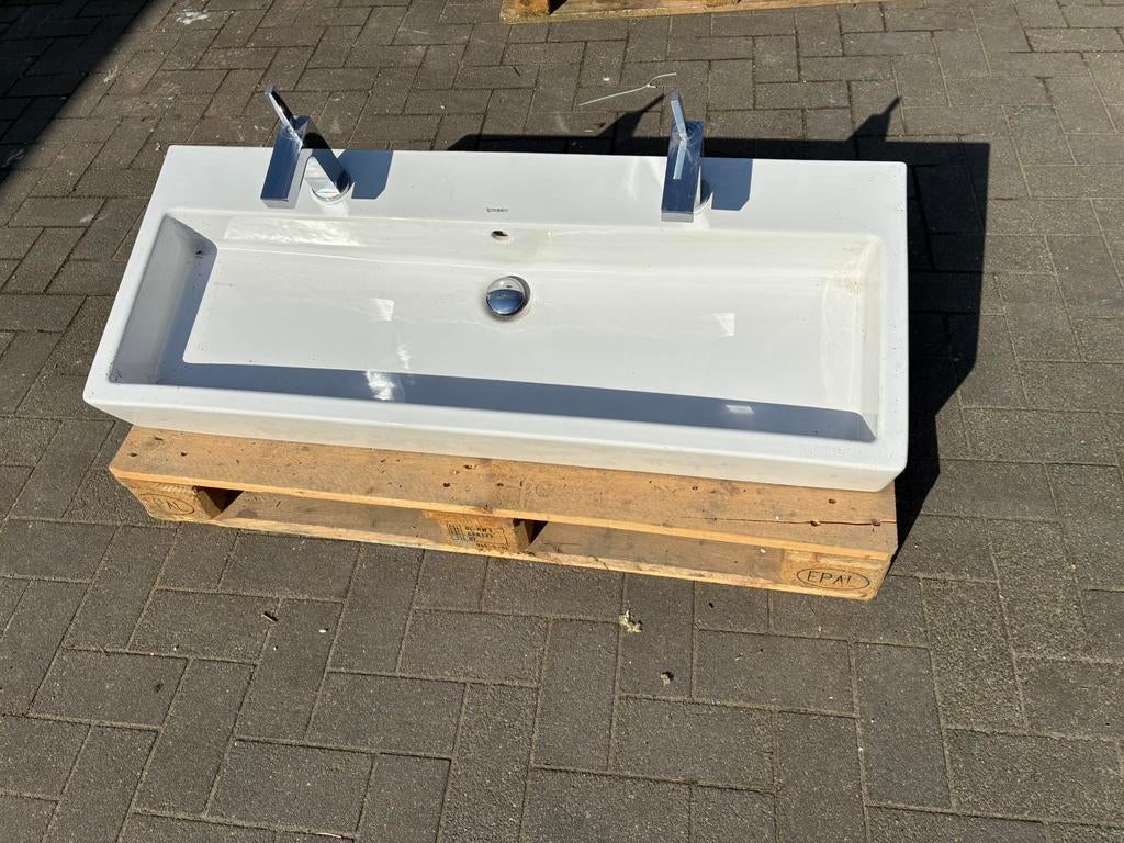 Duravit dubbele waskom met Axor kraanwerk, Doe-het-zelf en Bouw, Sanitair, Ophalen, Zo goed als nieuw