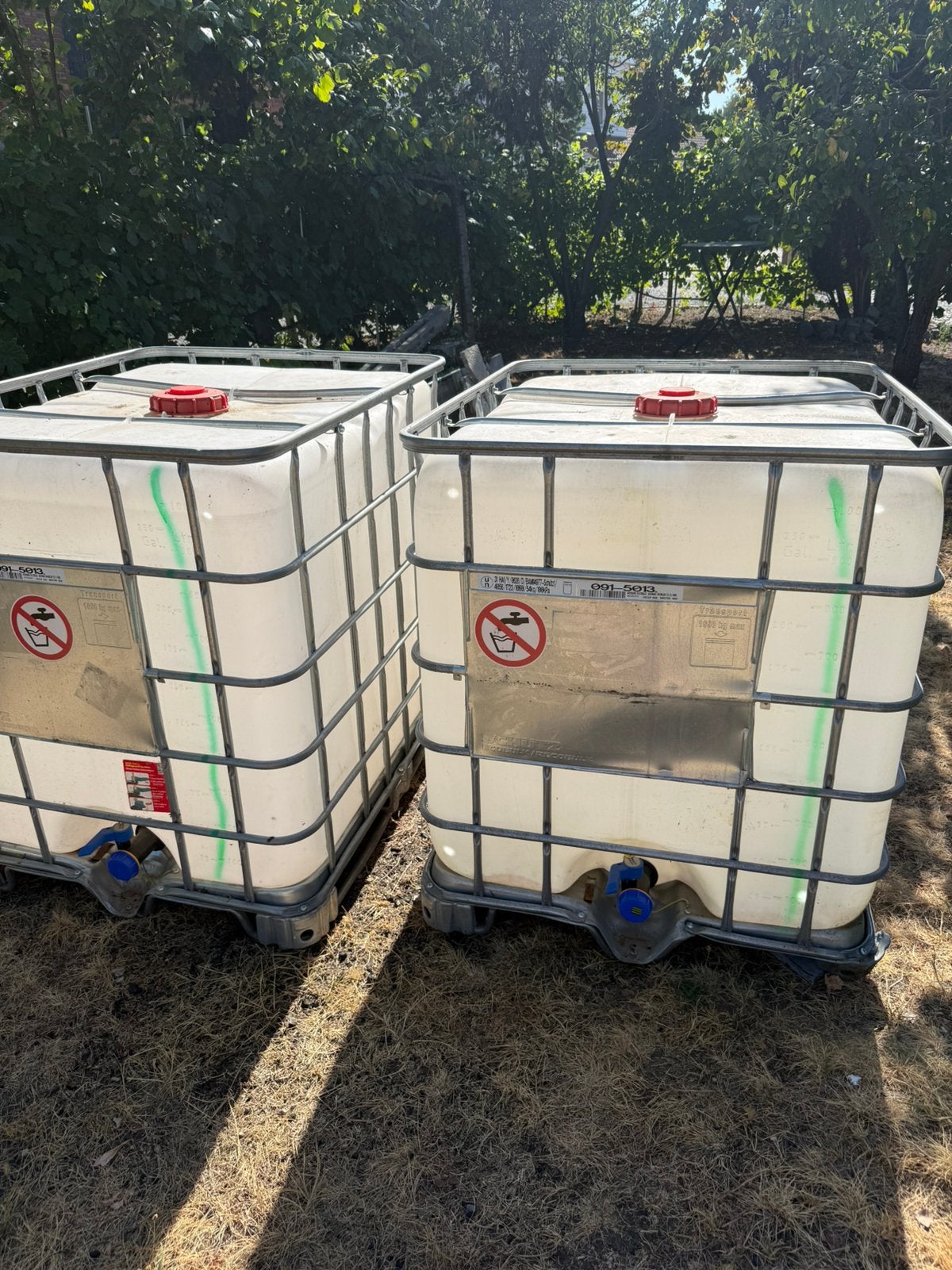 Ibc vaten 1000 liter, Tuin en Terras, Regentonnen, Ophalen, Gebruikt