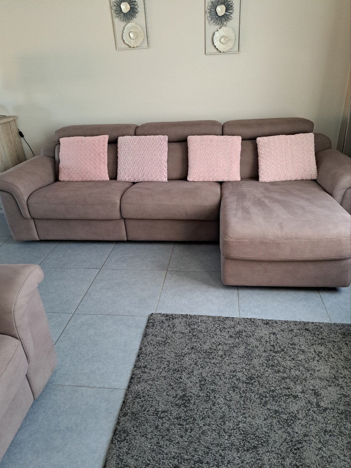 Prachtig salon met lounge, relax en afzonderlijke 2-zit, Enlèvement, Comme neuf, Tissus, Landelijk