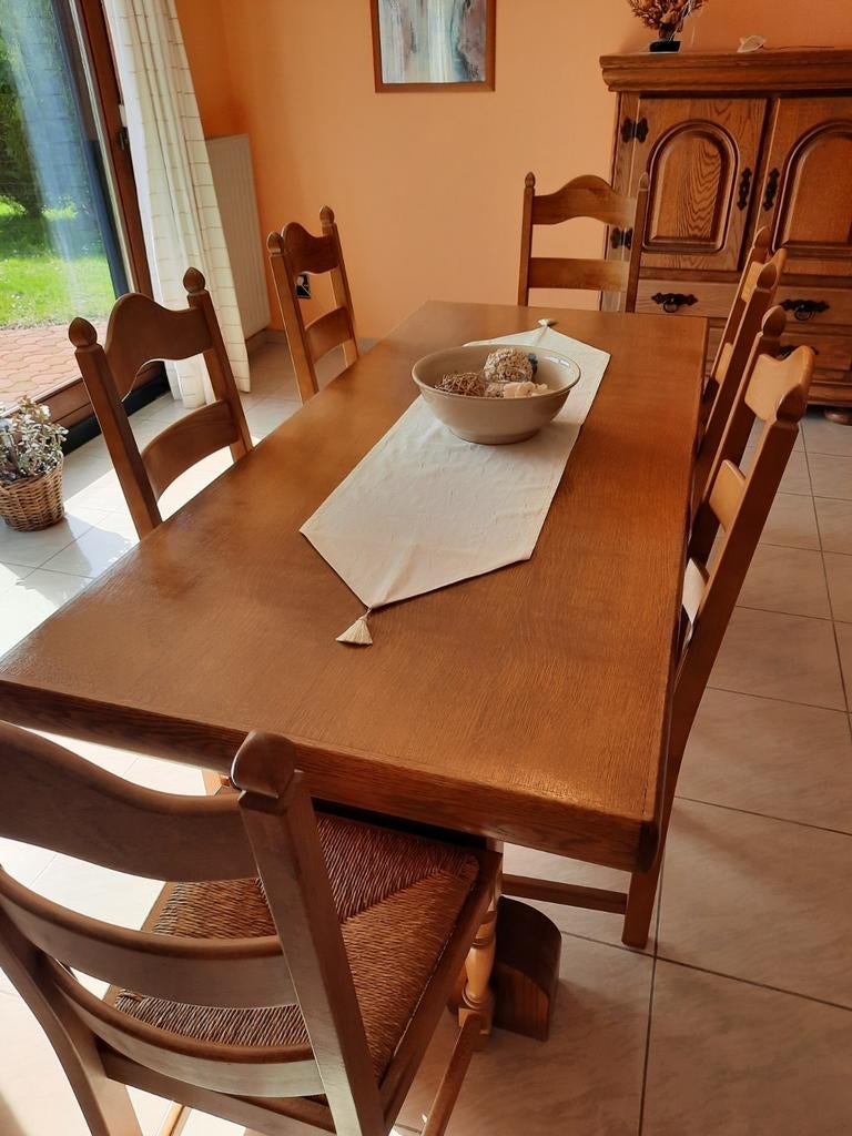 Salle à manger complète  , table + 6 chaises  + 2 meubles, Maison & Meubles, Enlèvement