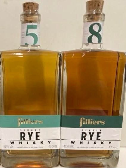 Filliers Rye whisky 5 en 8 jaar, Ophalen of Verzenden