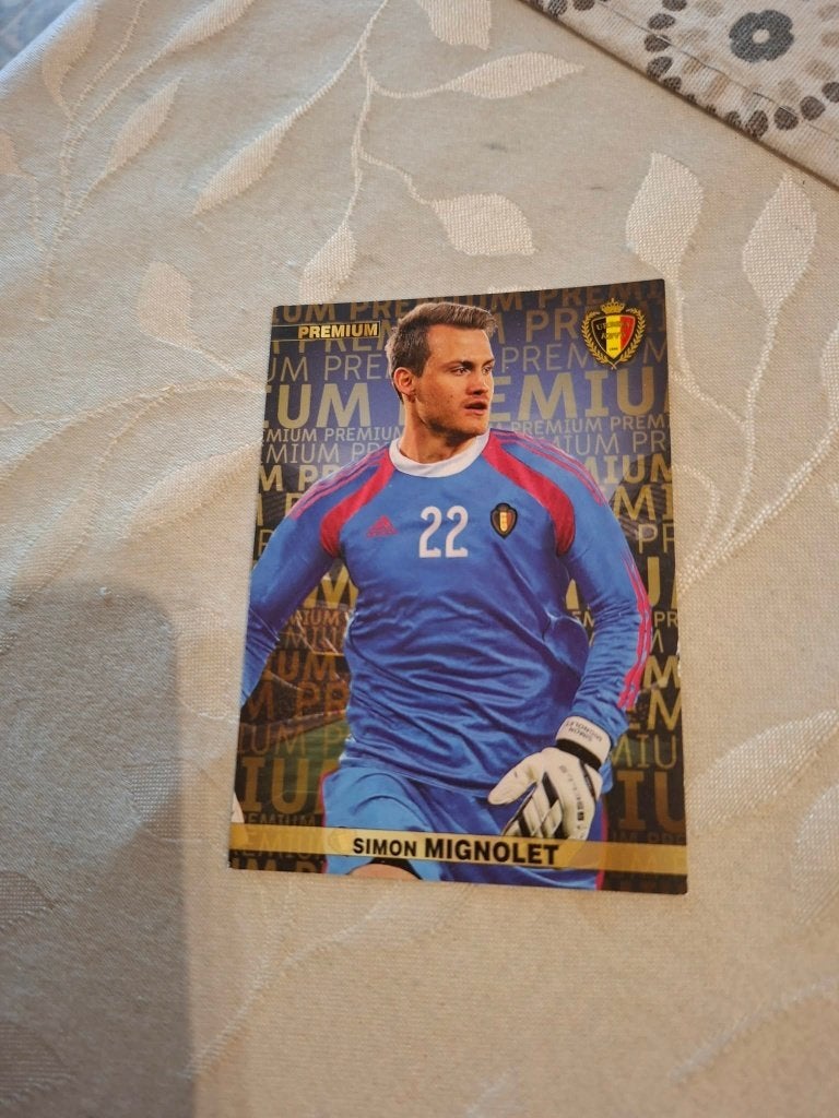 Simon Mignolet 'Premium' Verzamelkaart / Panini, Enlèvement ou Envoi, Comme neuf, Cartes de joueur