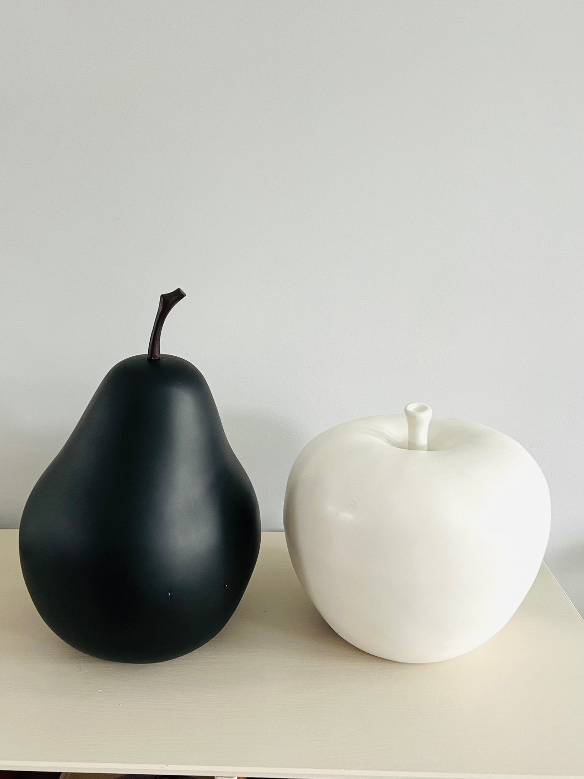 Ensemble pomme et poire XL deco, Maison & Meubles, Moderne, Utilisé, Pierre/céramique, Enlèvement
