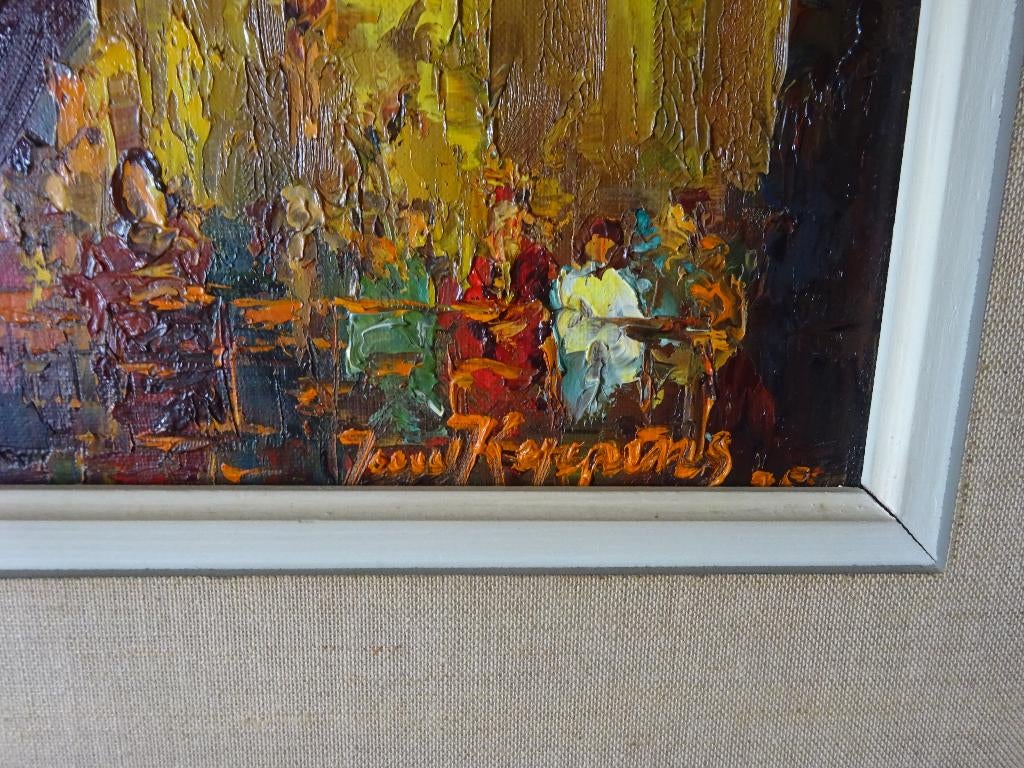 Juul Keppens, 40x30 cm, doek, Kerkinterieur '75, Antiek en Kunst, Ophalen of Verzenden