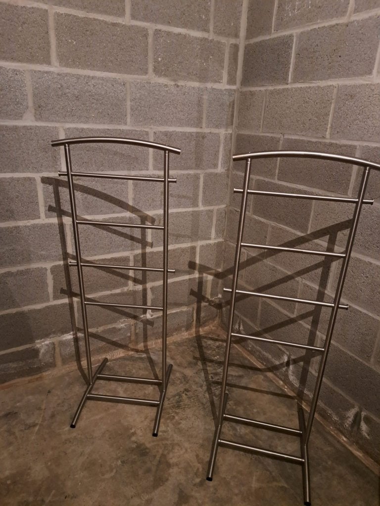 Set van 2 handdoekrekken / handdoekhouders in inox look, Doe-het-zelf en Bouw, Ophalen, Zo goed als nieuw, Inox, Overige typen