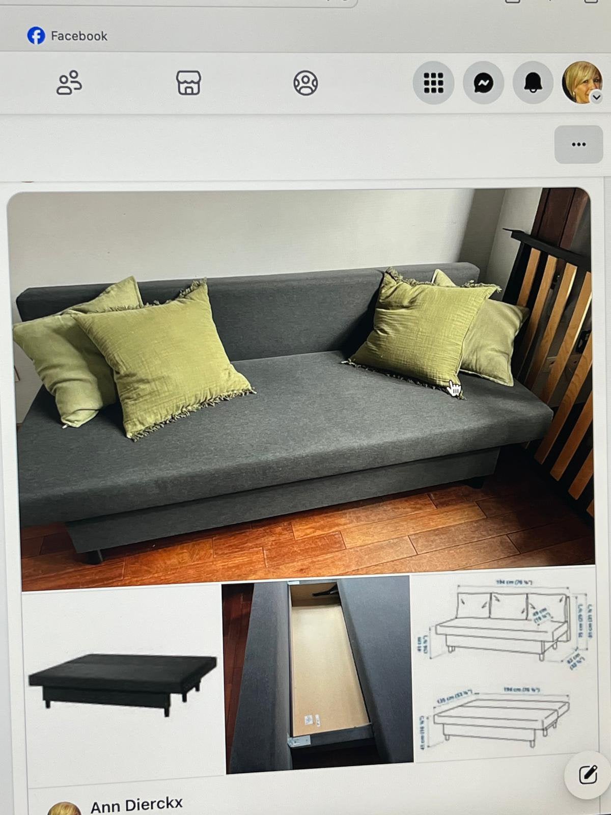 Slaapbank/zetel, Ophalen, Zo goed als nieuw