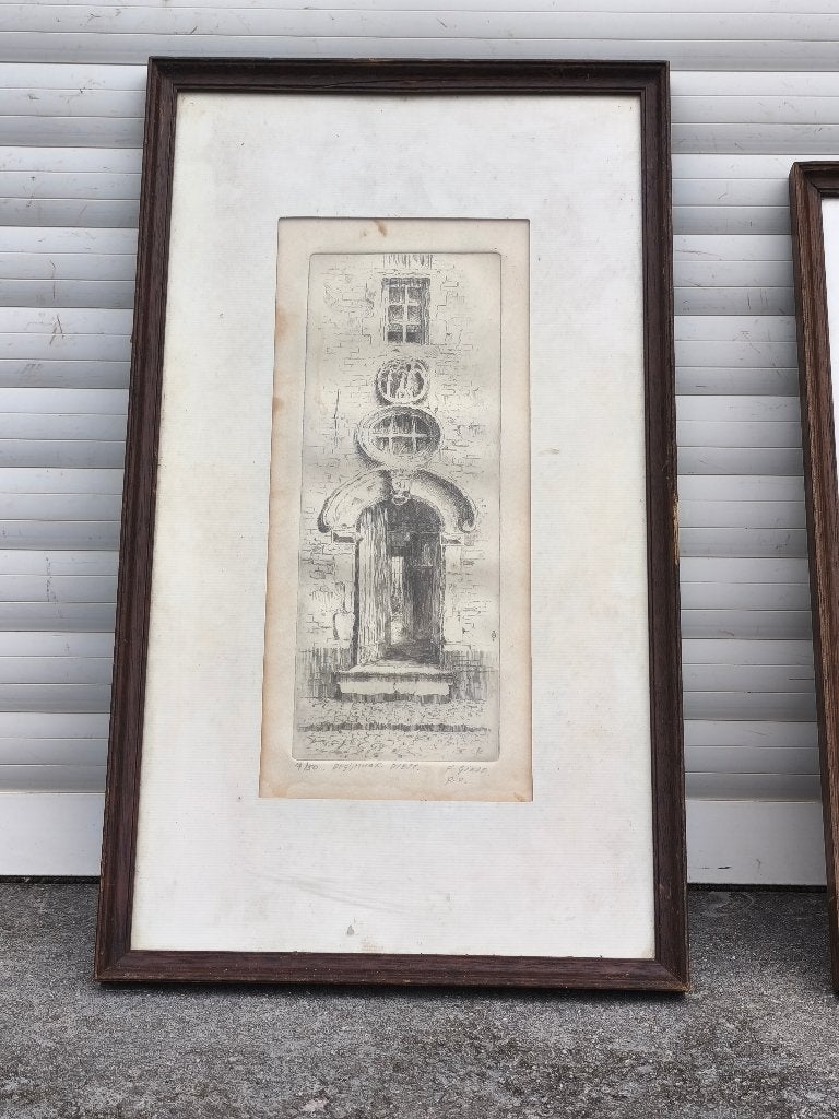 Eau forte signe Fernand giele, Antiek en Kunst, Kunst | Etsen en Gravures, Ophalen of Verzenden