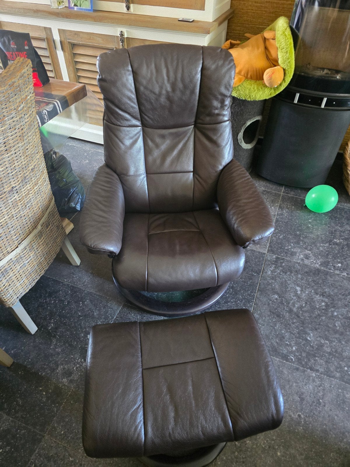 stressless zetel bruin, Huis en Inrichting, Zetels | Zetels, Ophalen, Zo goed als nieuw, Eenpersoons, Leer