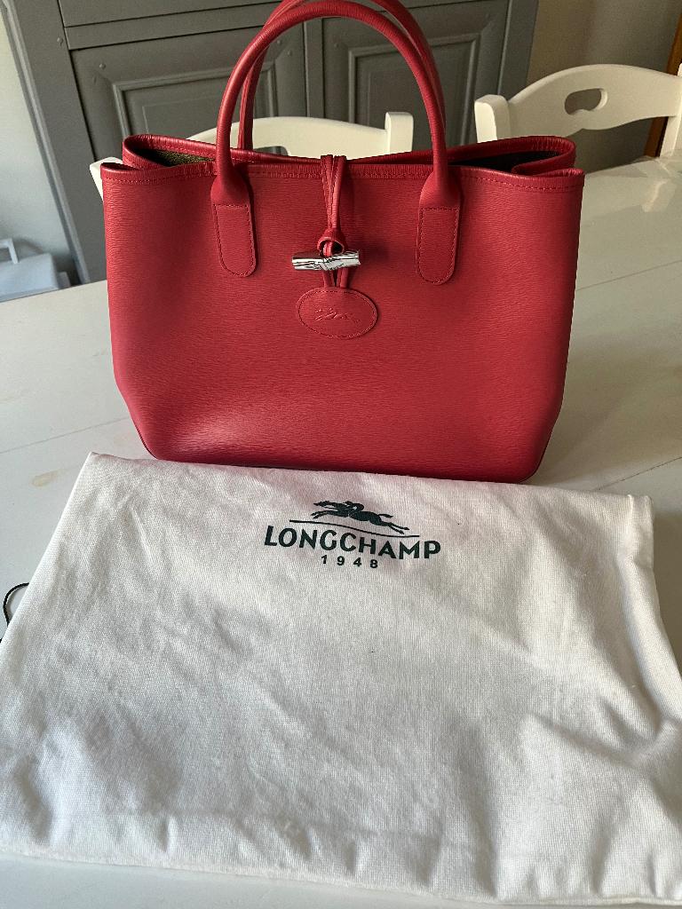 Longchamp sac cuir collection roseau neuf, Ophalen, Nieuw, Roze, Handtas