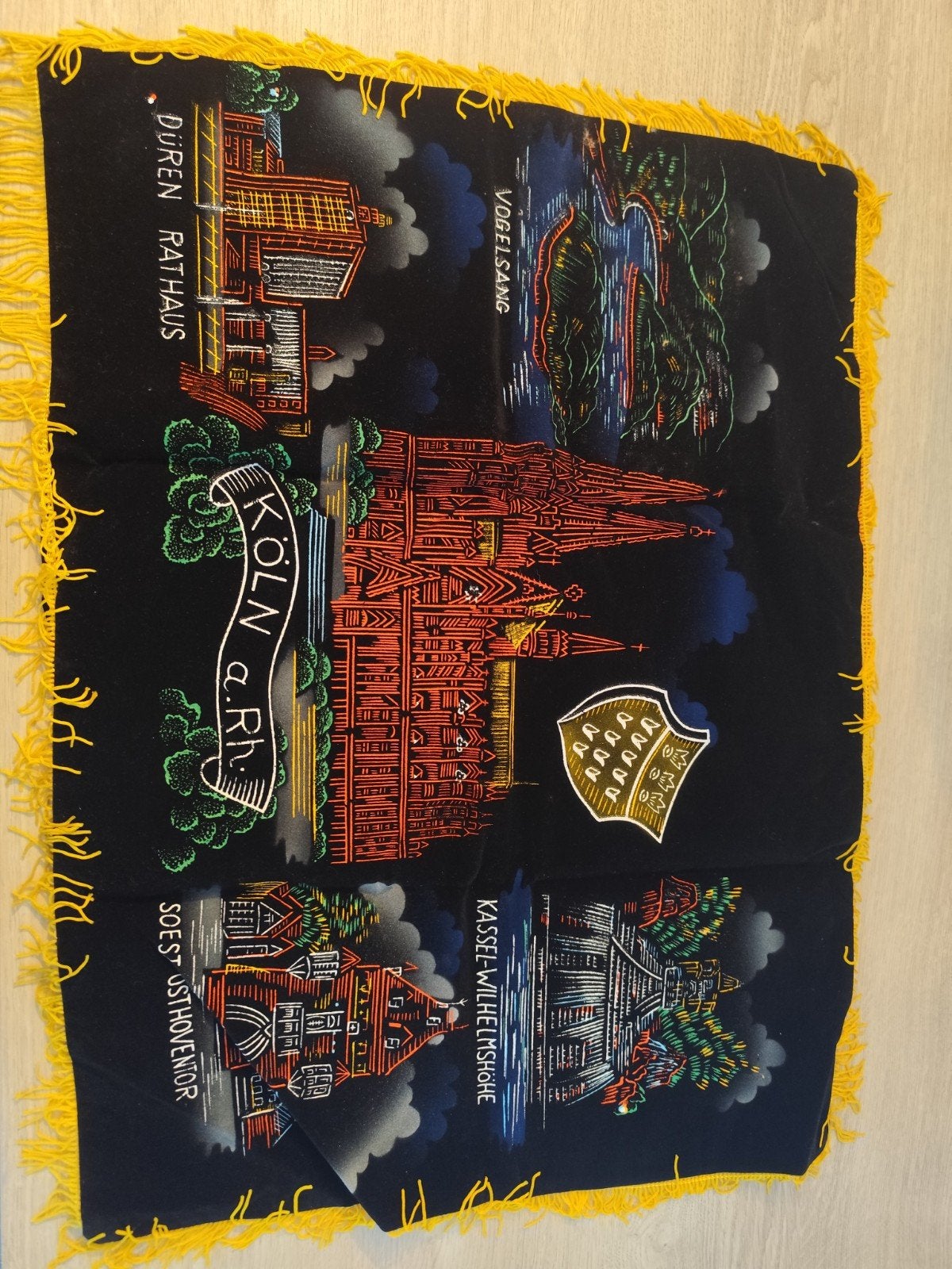 Housse de coussin vintage Kitsch - Souvenir de Cologne, Enlèvement ou Envoi