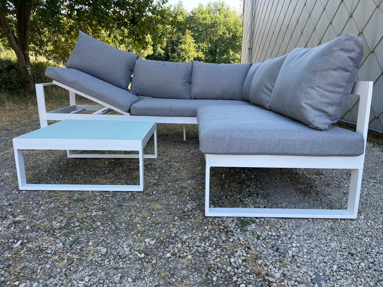 Nieuw! Moderne loungeset met kantelbaar gedeelte in topstaat, Jardin & Terrasse, Enlèvement, Comme neuf