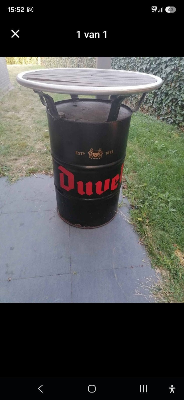 Table de bar Duvel, Enlèvement