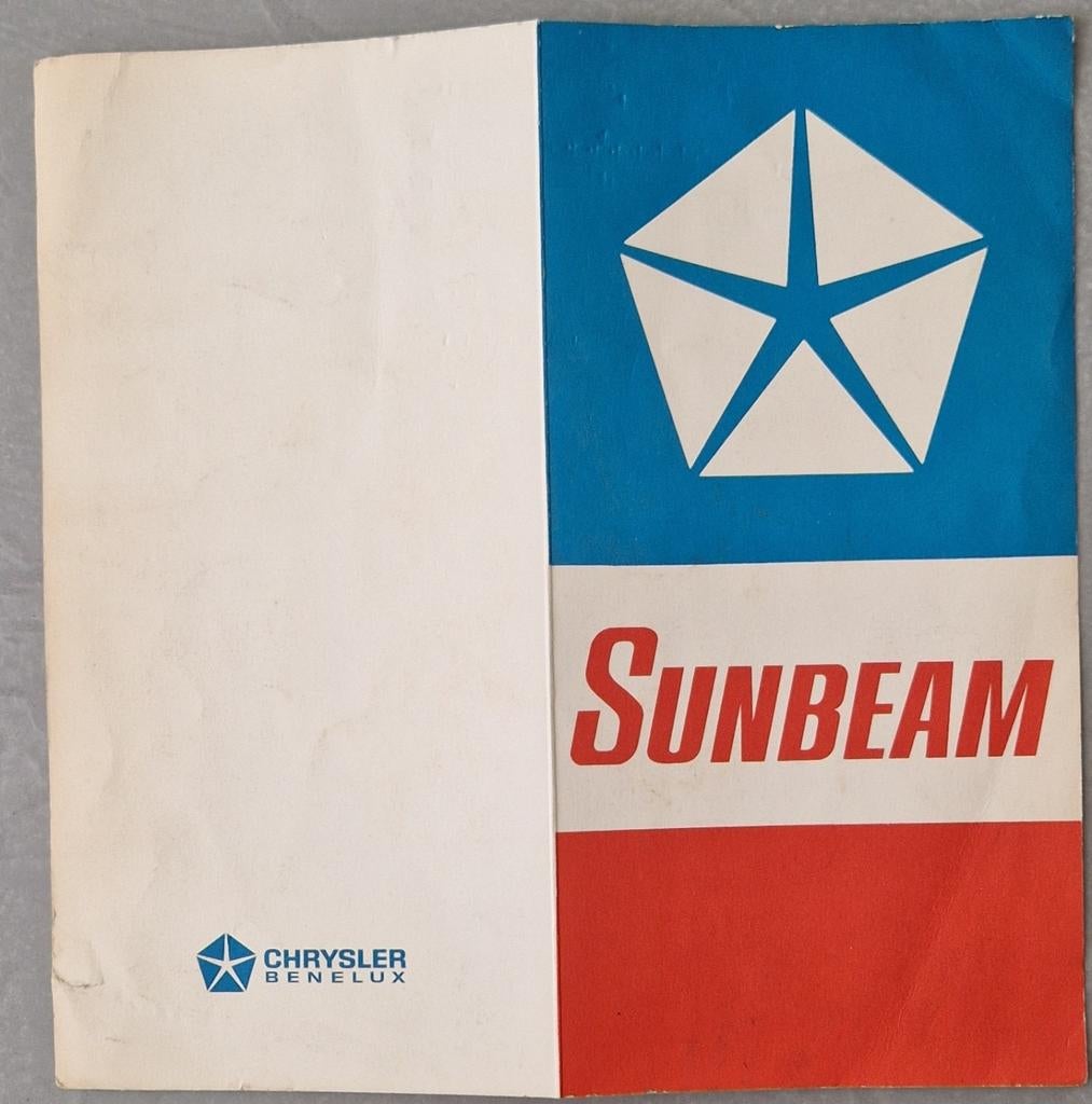 Chrysler Sunbeam prijslijst 1968., Ophalen of Verzenden