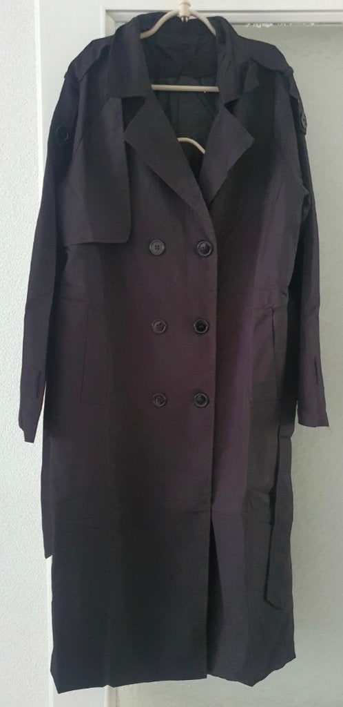 Prachtige zwarte trenchcoat (dubbelrijig) Maat:M, Kleding | Dames, Verzenden, Nieuw, Maat 38/40 (M), Zwart