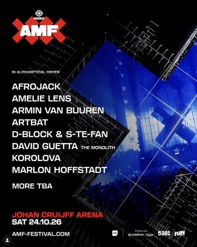 Amsterdam Music Festival 2026 AMF 2xVIP Early Access, Tickets & Billets, Deux personnes