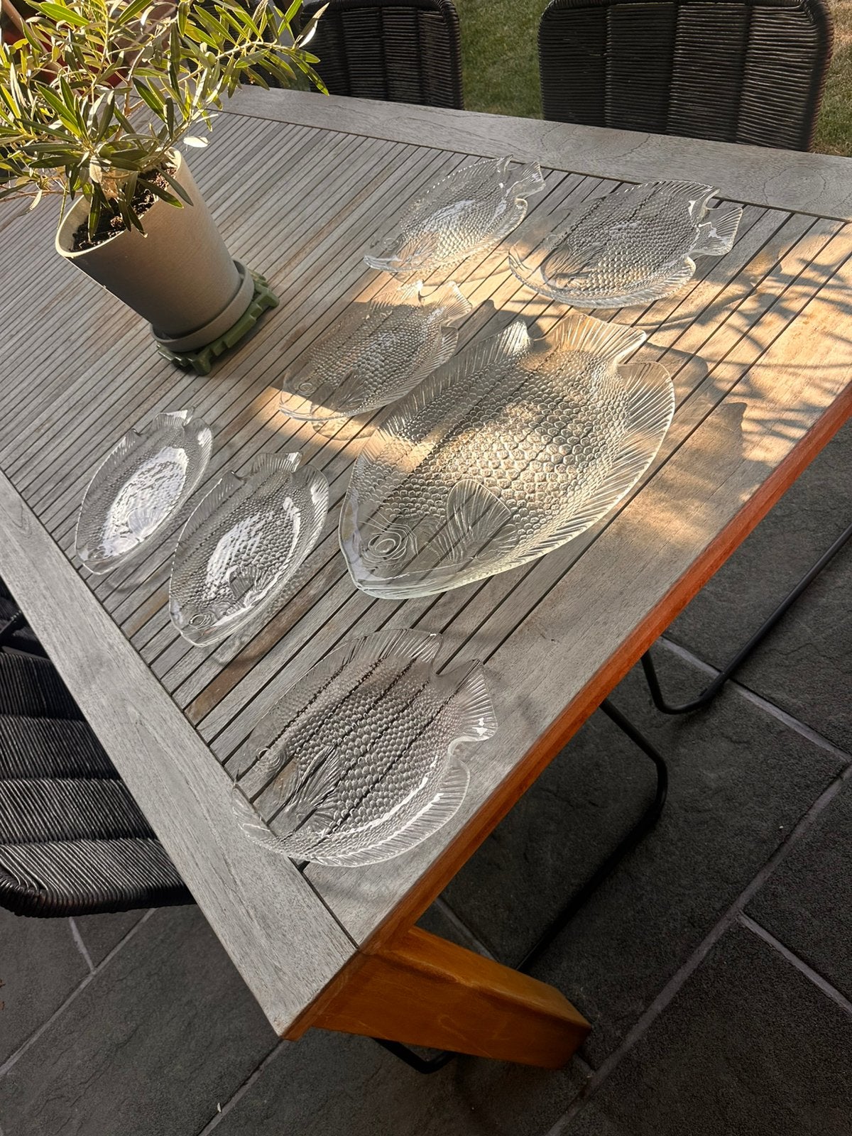 Assiettes à poisson françaises vintage 7 pièces, Enlèvement