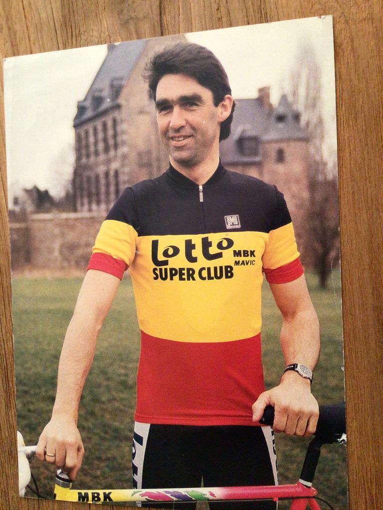 Wielerposter team lotto super club mbk claude criquelion, Verzenden, Zo goed als nieuw