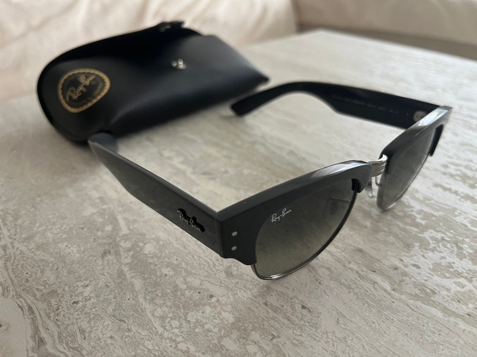 Ray-ban mega clubmaster zonnebril, Ophalen, Zonnebril, Zwart, Zo goed als nieuw