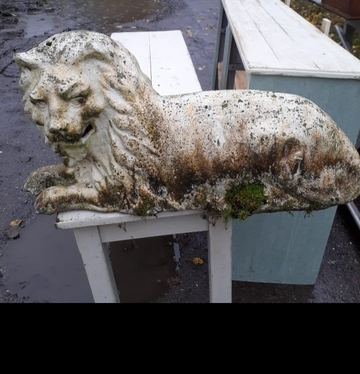 ancien lion beton - deco jardin garden, Jardin & Terrasse, Enlèvement