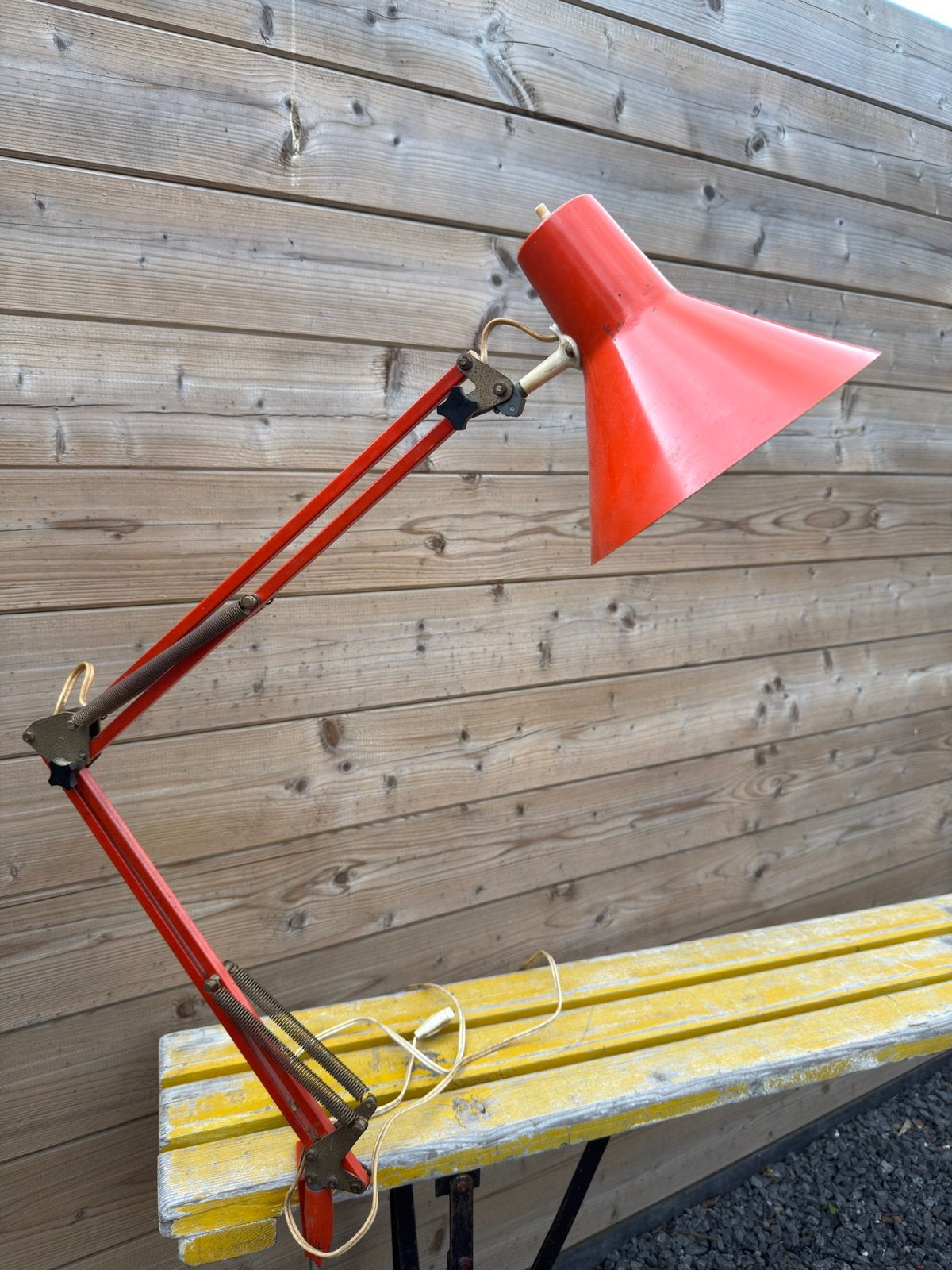 Vintage rode verstelbare bureaulamp – industriële stijl, Gebruikt, Oranje, Vintage, Ophalen