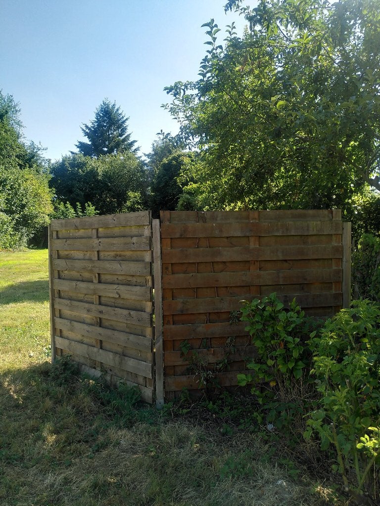 17 houten tuinborden met haringen, Tuin en Terras, Tuinhekken en Hekwerk, Ophalen, Gebruikt, Hout, Overige typen