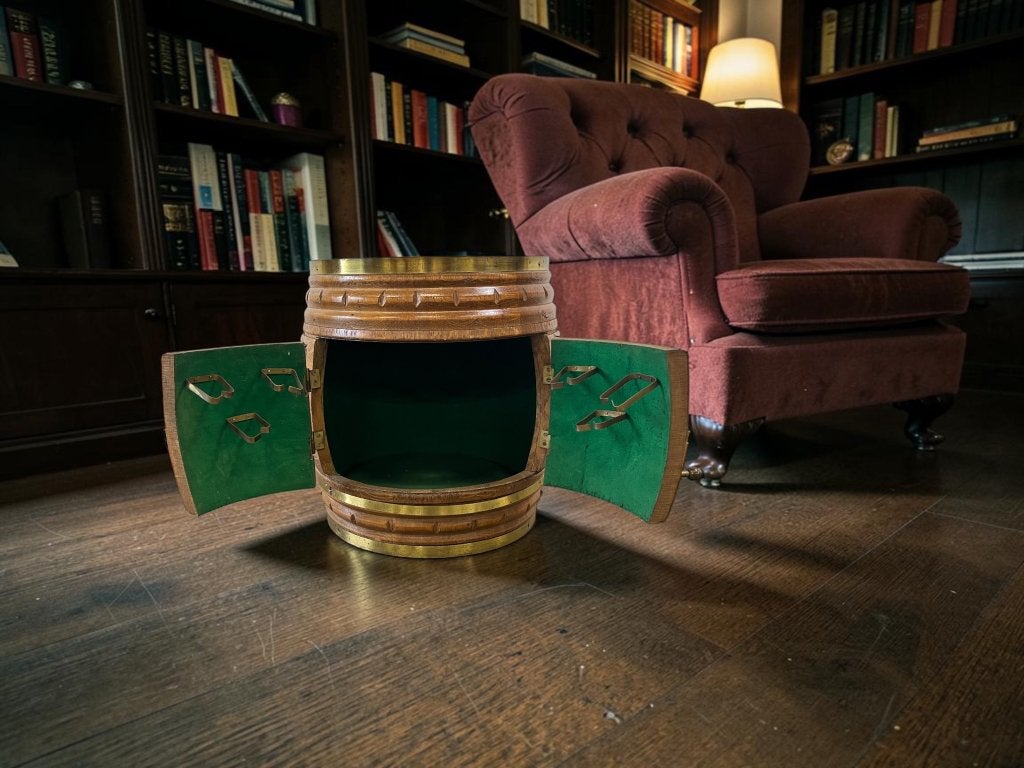 Vintage houten barmeubel / bijzettafel / kastje, Antiek en Kunst, Antiek | Meubels | Tafels, Verzenden