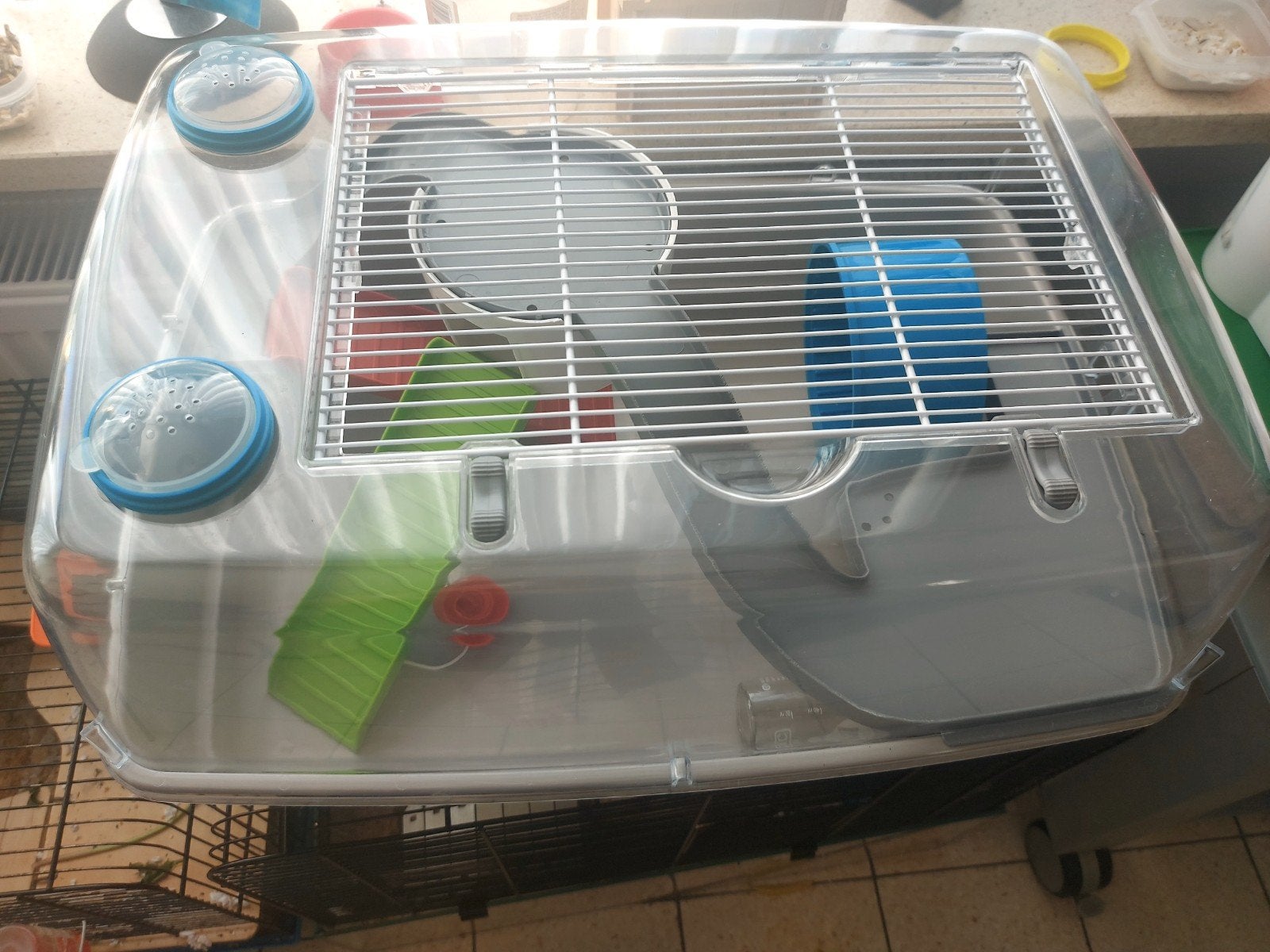 hamsterkooi met drinkflesje en extra huisje, Dieren en Toebehoren, Ophalen, Kooi, Hamster