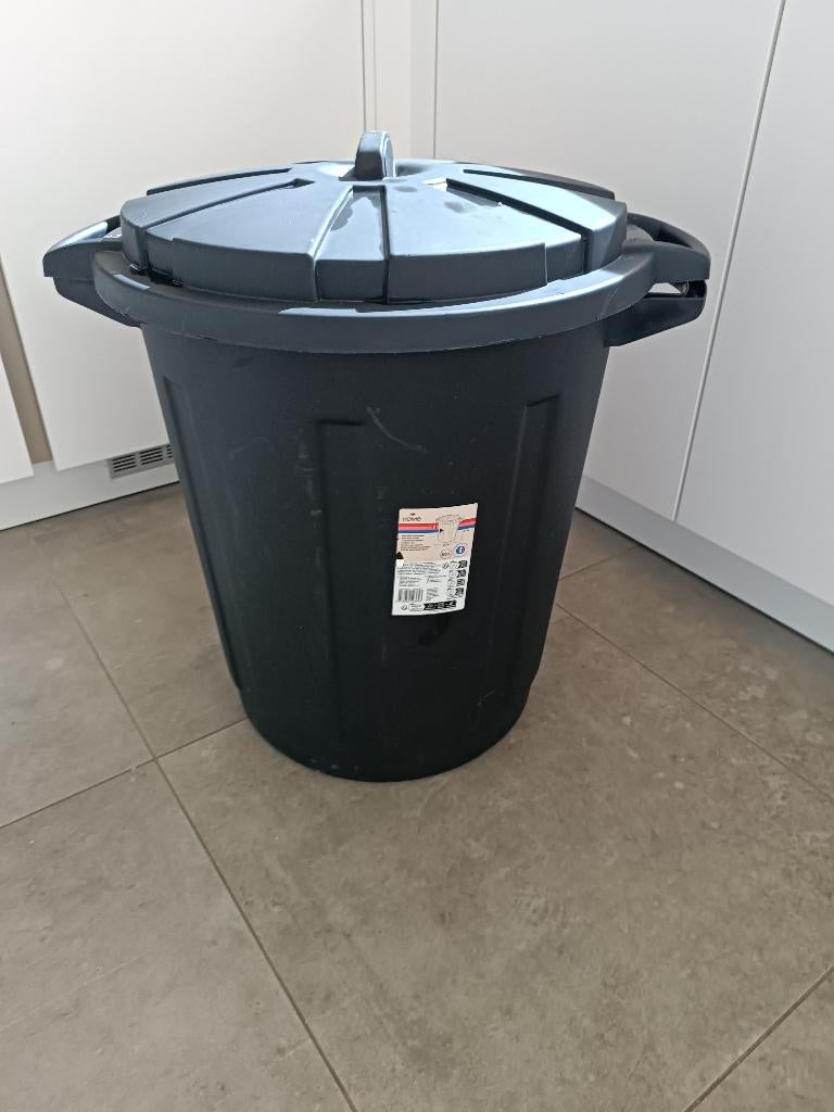 Poubelle d'extérieur 80L Noir CARREFOUR HOME, Ophalen, Overige materialen, 50 tot 75 cm, 40 liter of meer