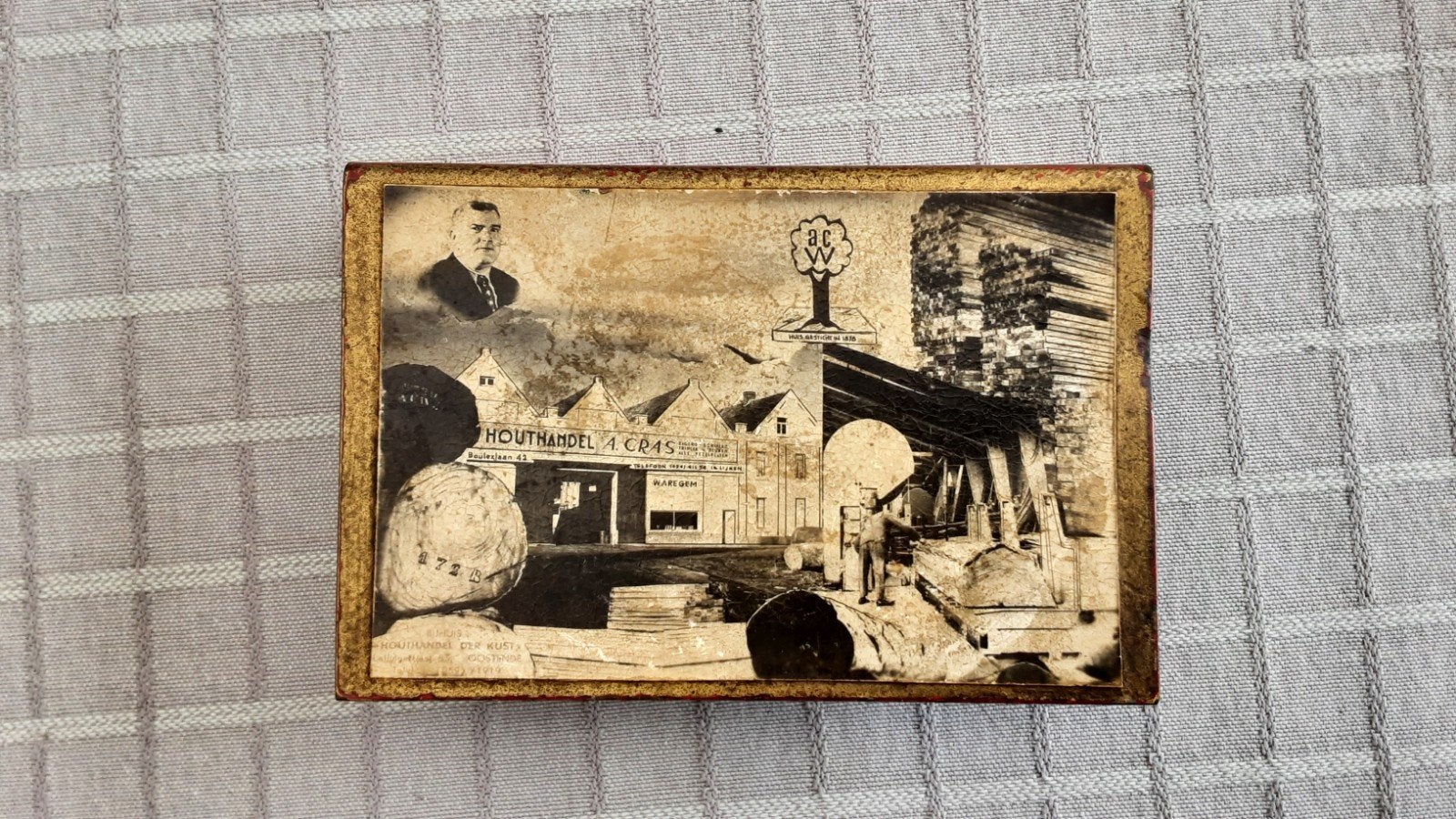 Vintage luciferhouder  firma Cras Wood Group uit Waregem, Ophalen of Verzenden