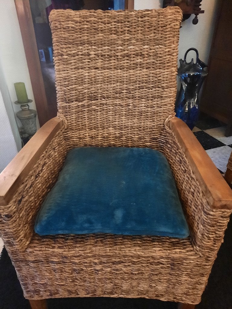 Eetkamerstoel, Maison & Meubles, Chaises, Osier ou Rotin, Comme neuf, Enlèvement, Quatre