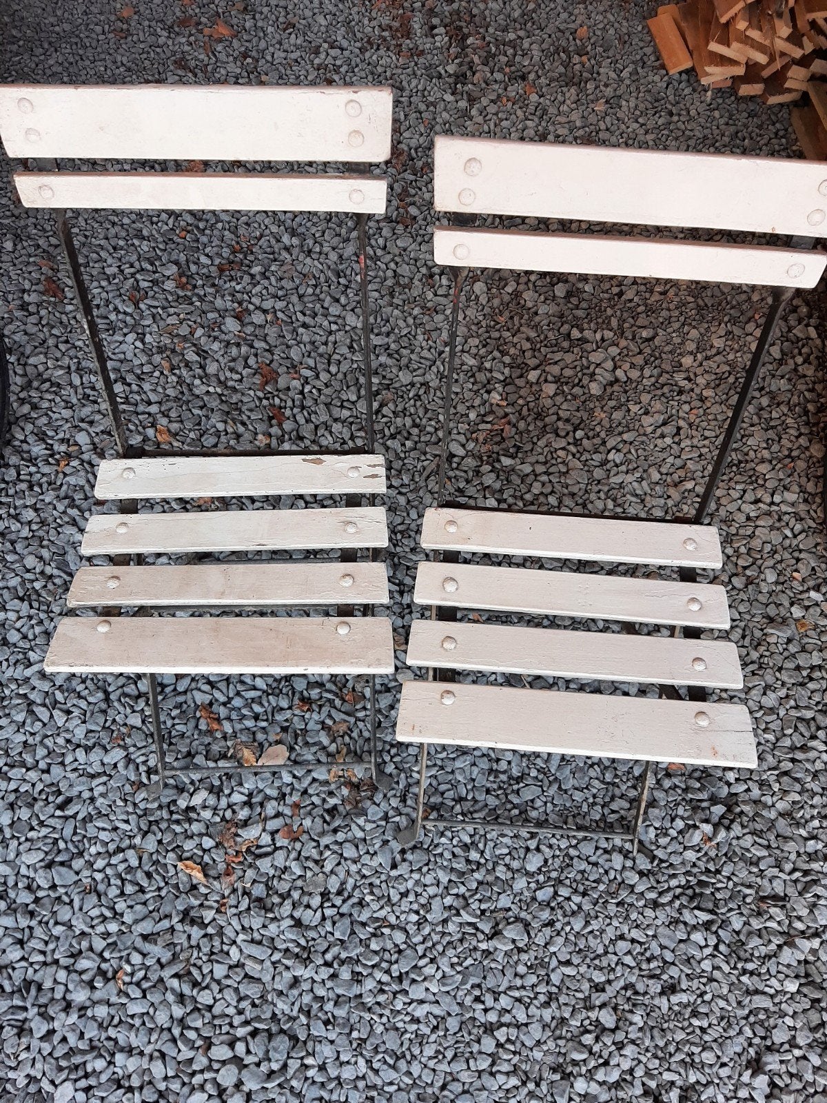 2 vintage plooistoelen 'alken', Tuin en Terras, Ophalen, Gebruikt, Hout, Inklapbaar