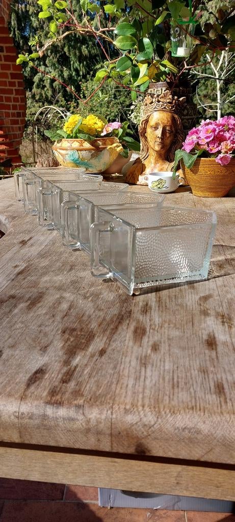 Antiek/ glas/grutterpotten/set van 5 voor18€, Antiek en Kunst, Ophalen of Verzenden