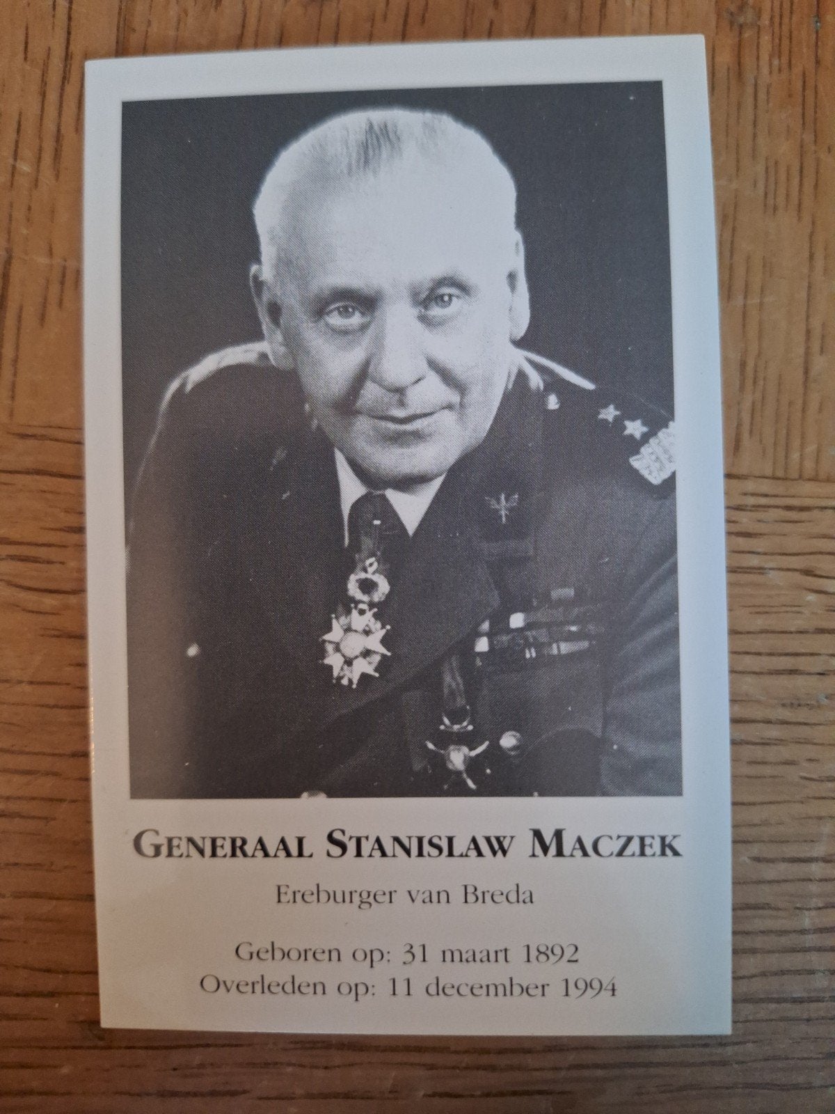 doodsprentje Generaal Stanislaw Maczek, Collections, Enlèvement ou Envoi