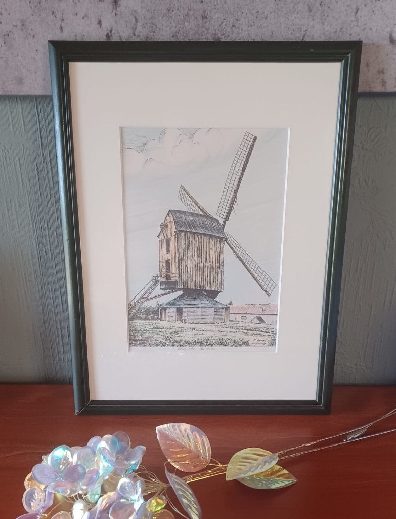 Houten lijst met De Moedermolen Kortenaken (33x43 cm), Huis en Inrichting, Woonaccessoires | Lijsten, Zo goed als nieuw, Clicklijst
