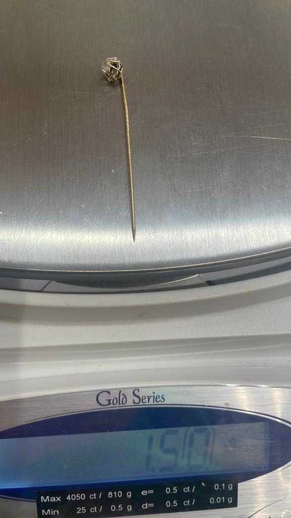 Speld diamant goud, Verzenden, Zo goed als nieuw, Geel, Goud