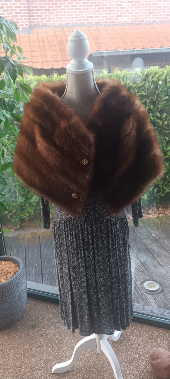 cape in pels vintagestijl, Kleding | Dames, Jacquet anvers, Ophalen, Zo goed als nieuw, Bruin