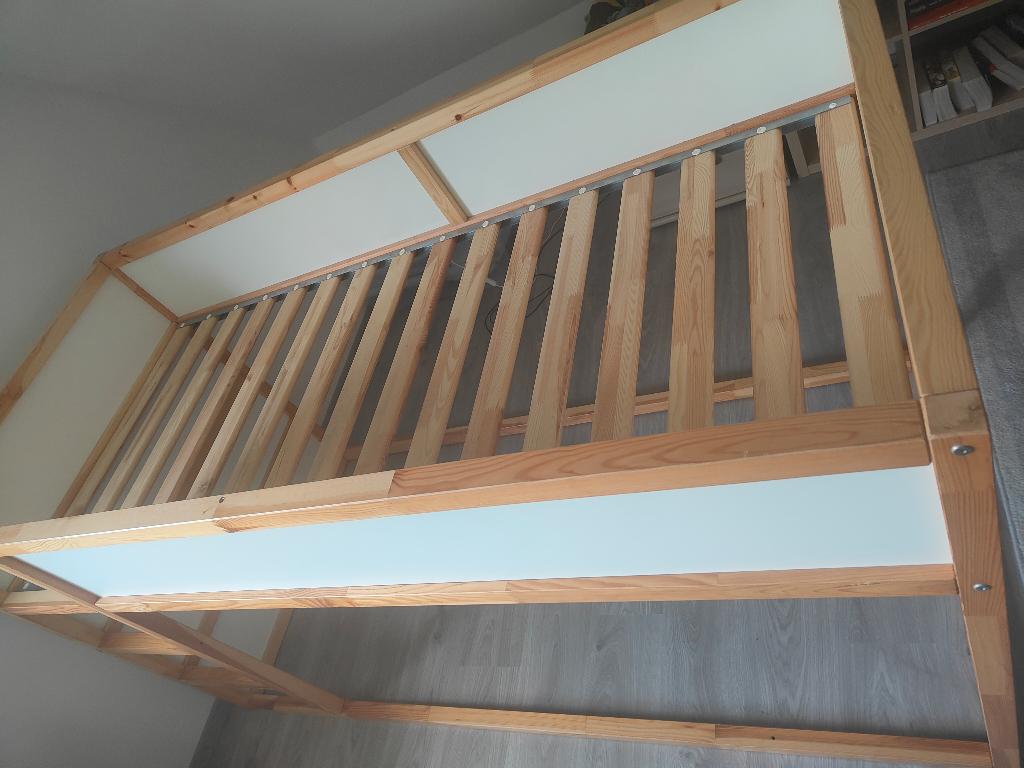 Lit pour enfant KURA (IKEA), Maison & Meubles, Chambre à coucher | Lits, Comme neuf, Une personne, 90 cm, 200 cm, Bois, Blanc