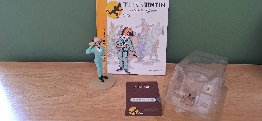 Figurine de Tournesol +livre+certificat Atlas - Tintin, Collections, Enlèvement ou Envoi, Tintin, Neuf, Statue ou Figurine