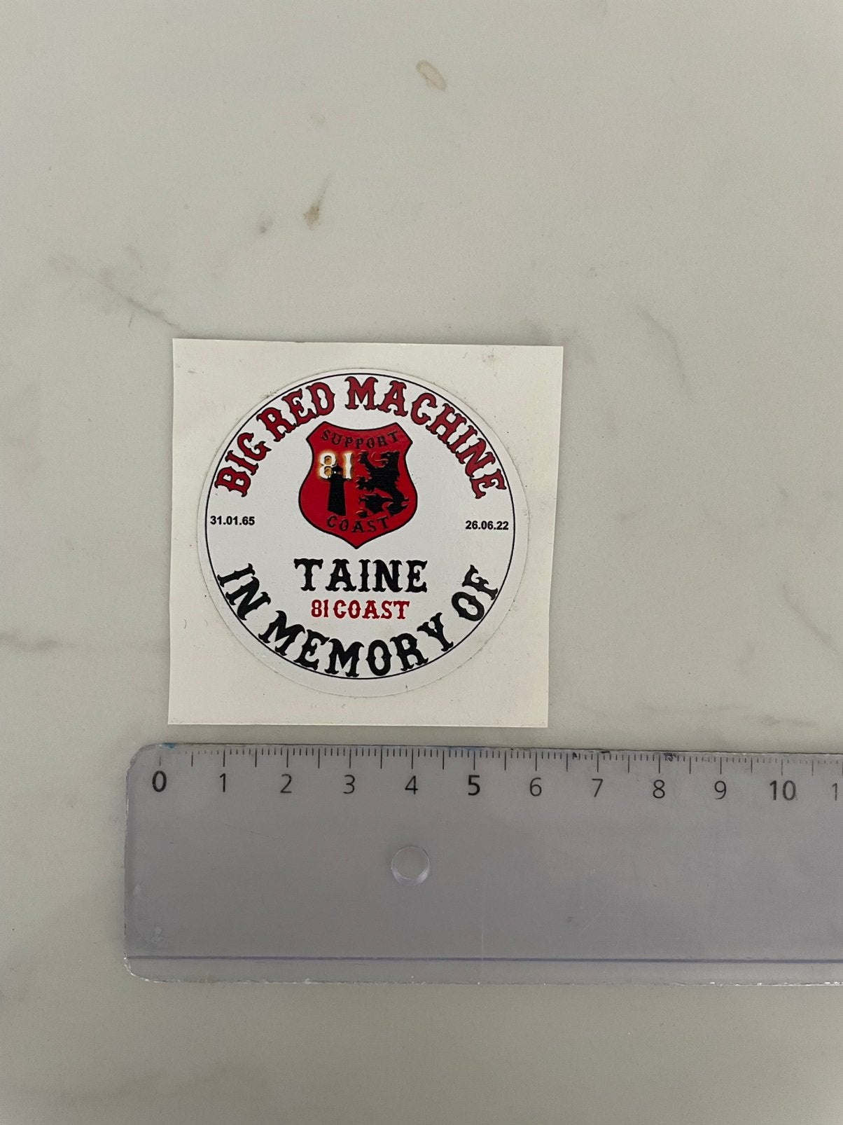 Big Red Machine Support 81 Coast », à la mémoire de, Enlèvement ou Envoi, Neuf, Voiture ou Moto
