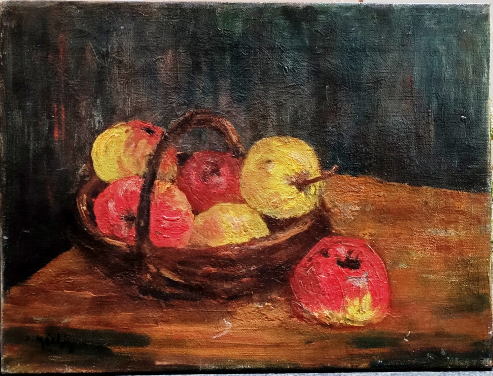 J. Méchin – Stilleven met appels – Olieverf op doek – 1955, Enlèvement ou Envoi