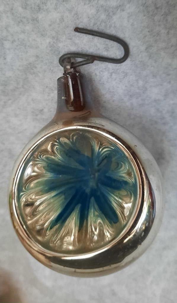 Vintage Ajeko glazen reflexkerstbal blauw, Diversen, Ophalen of Verzenden