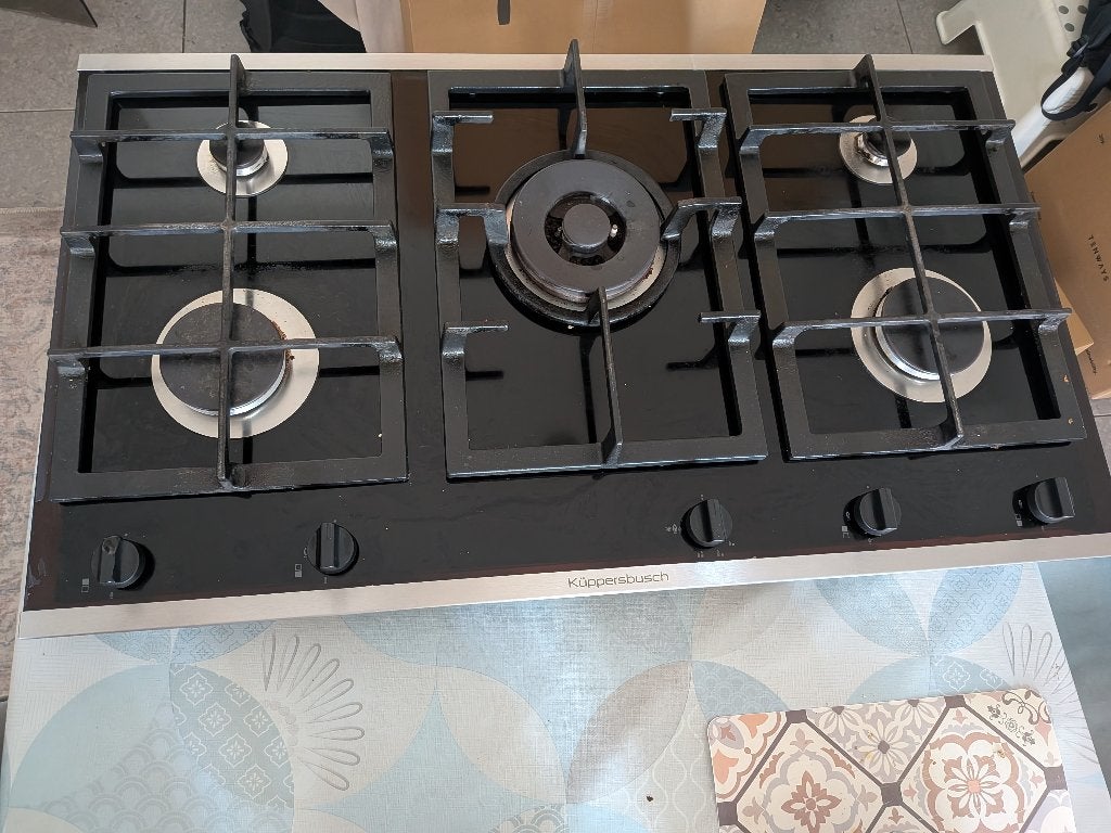 Kookplaat 90 cm Gas, Ophalen, Gebruikt, Inbouw, Gas