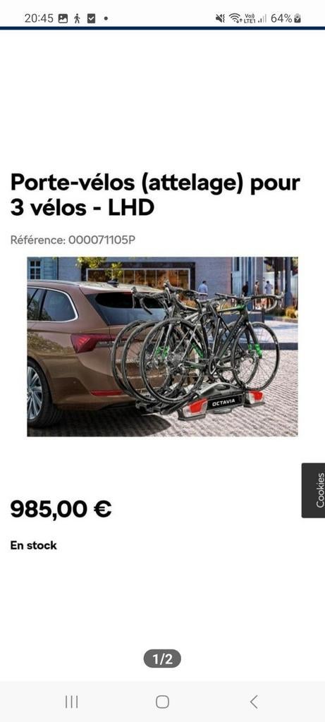 Porte-vélos (attelage) pour 3 vélos - LHD, Autos : Divers, Porte-vélos, Enlèvement