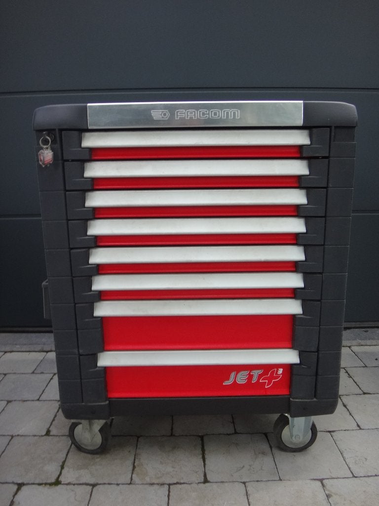 Facom trolley en gereedschapskisten, Doe-het-zelf en Bouw, Ophalen, Gevuld, Gebruikt