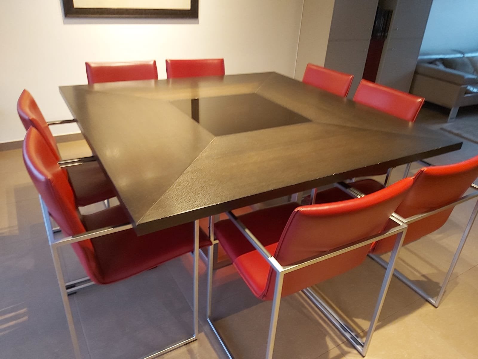 8 Arco Frame stoelen, Modern, Ophalen, Zo goed als nieuw, Rood