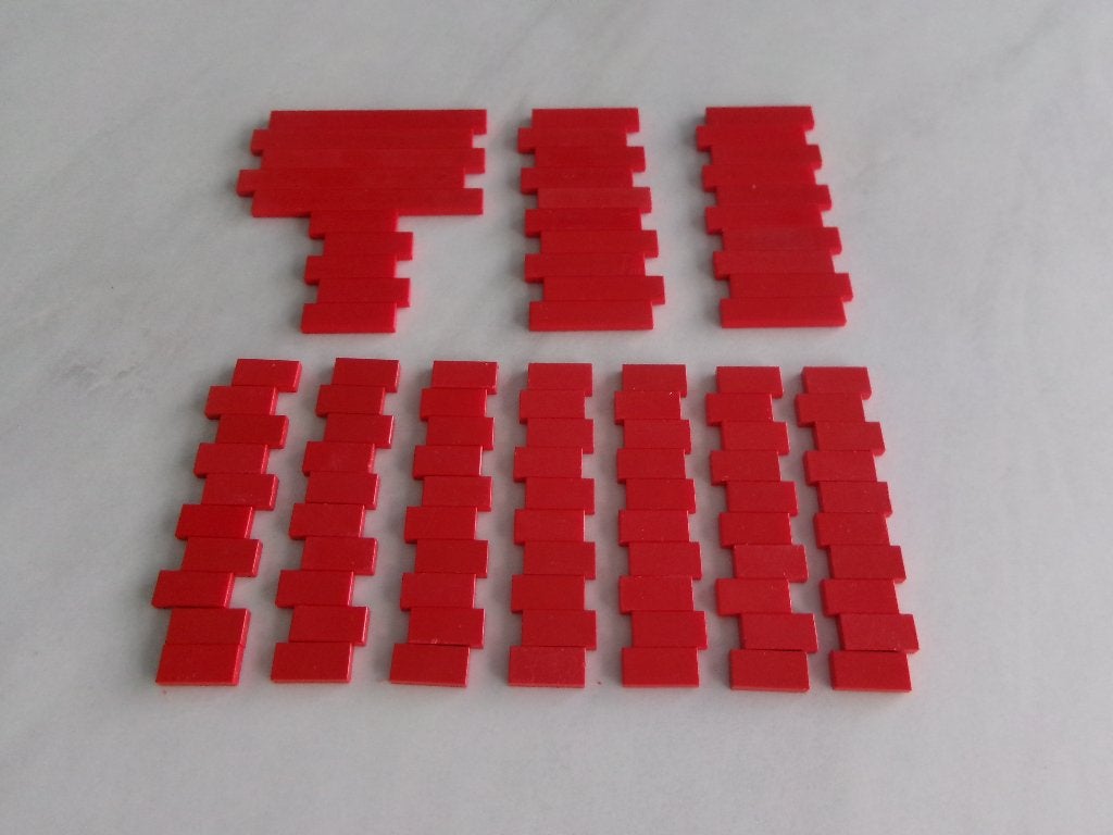 D23 100 tuiles Lego 1x rouges, Enlèvement ou Envoi, Lego, Utilisé, Briques en vrac
