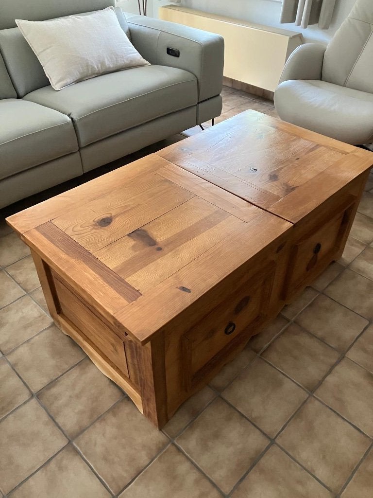 Table basse en bois de chêne, Maison & Meubles, 100 à 150 cm, Klassiek, Comme neuf, Enlèvement