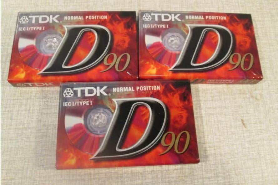 3 cassettes TDK D90, neuves dans leur emballage, Enlèvement ou Envoi, Neuf, dans son emballage, 2 à 25 cassettes audio