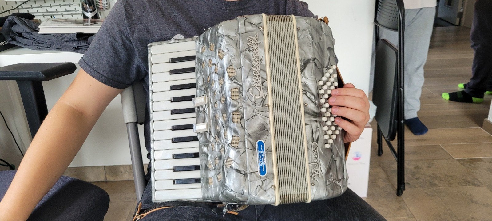 Accordeon Crucianelli, Muziek en Instrumenten, Accordeons, Overige merken, Gebruikt, Met koffer, Toetsaccordeon